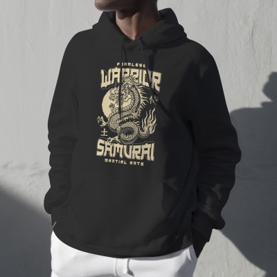 WARRIOR SAMURAI hoodie high quality and 100% cotton