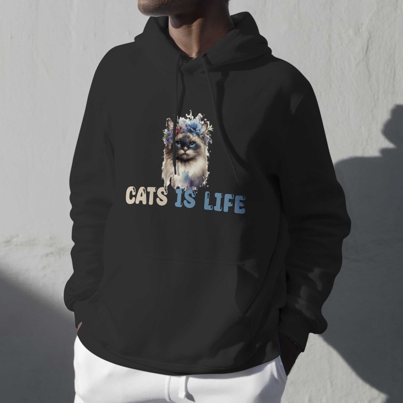 HOODIE DESIGN CATS IS LIFE