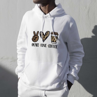 hoodie design peace love coffee