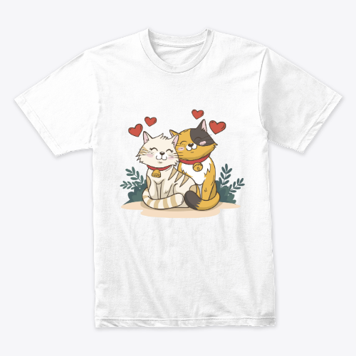 "Double the Love: Cat Marriage Celebration Tee"