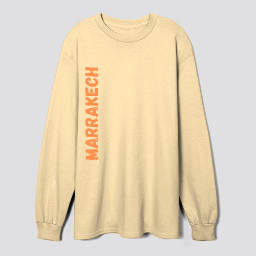 MARRAKECH Vertical Orange Text Sweatshirt