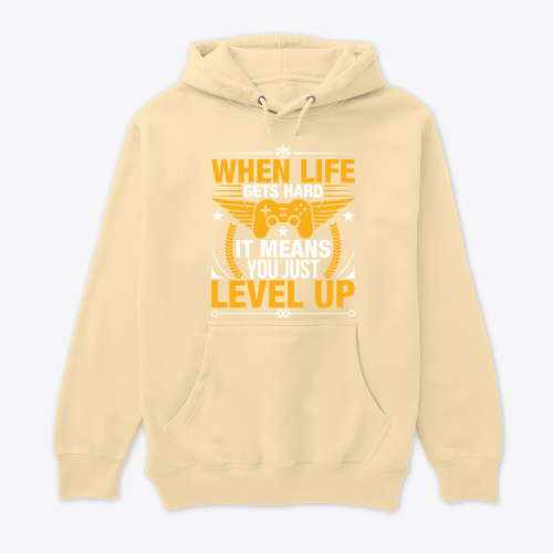 when life gets hard it means you just level up shirt, video game gaming gift for boys and girls