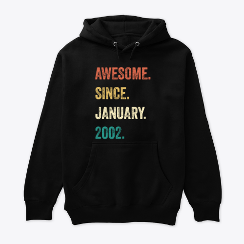 Hoodie Pour Les Gens Agés de 22 Ans Anniversaire Janvier 2024 De Style Retro