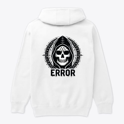 Mysterious Error A haunting skull enveloped in mystery Squelette tête- Backside - Hoodie