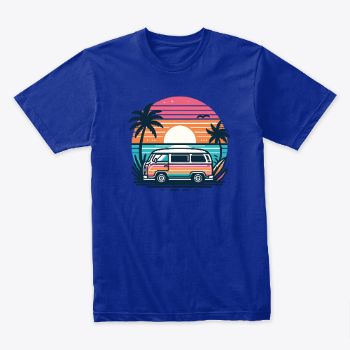 Trip at sunset - Where a Van lover and Road & surf trip life meet - Tshirt