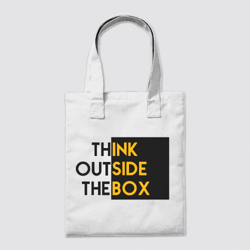 think outside the box totbag