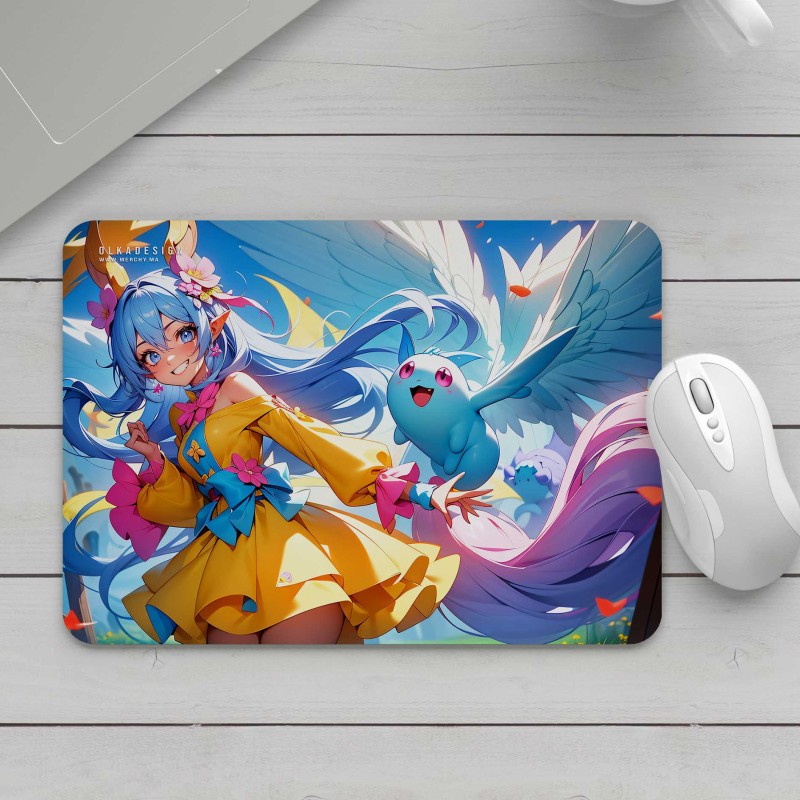 Anime fantasy angel girl mouse pad