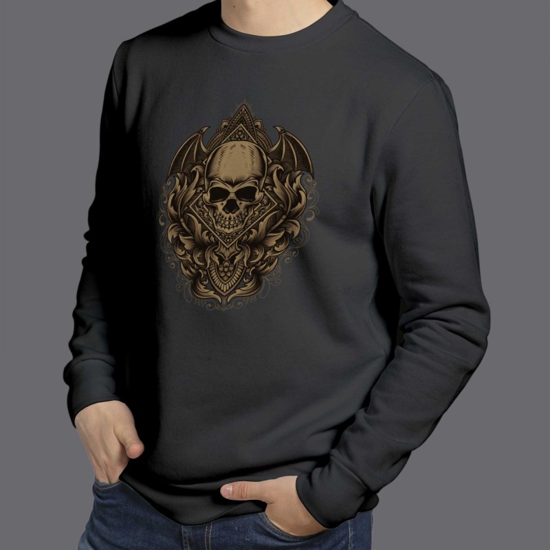 demon skull Sweatshirt high quality and 100% cotton