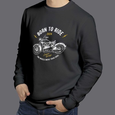 Black White Grunge Motorcycle Sweatshirt
