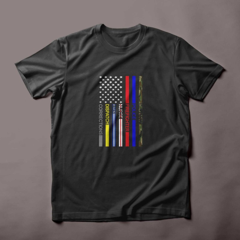 First Responders Hero Flag T-Shirt