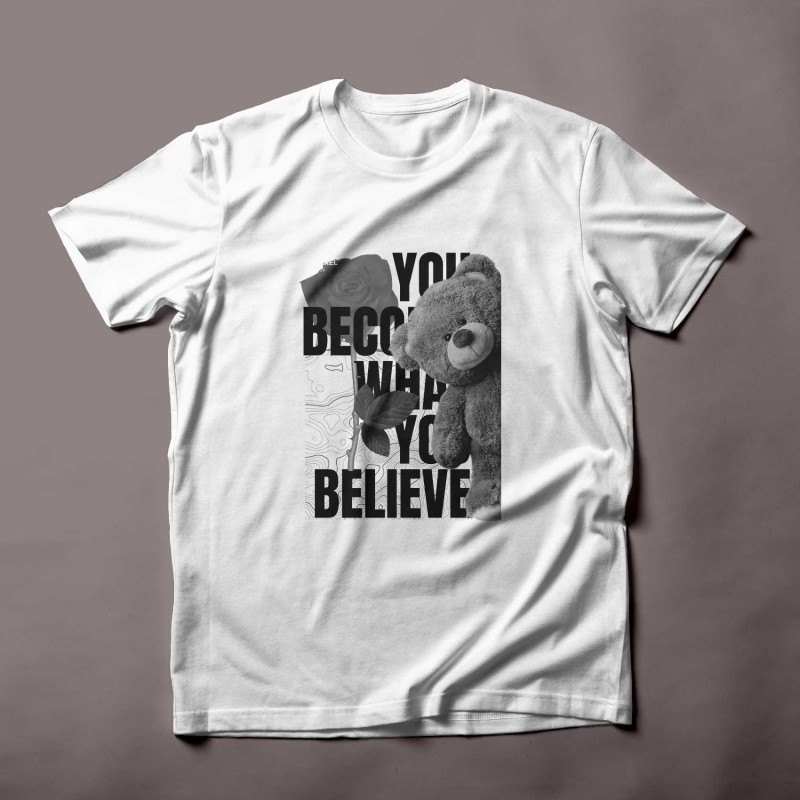 Quotes Bear Design T-shirt