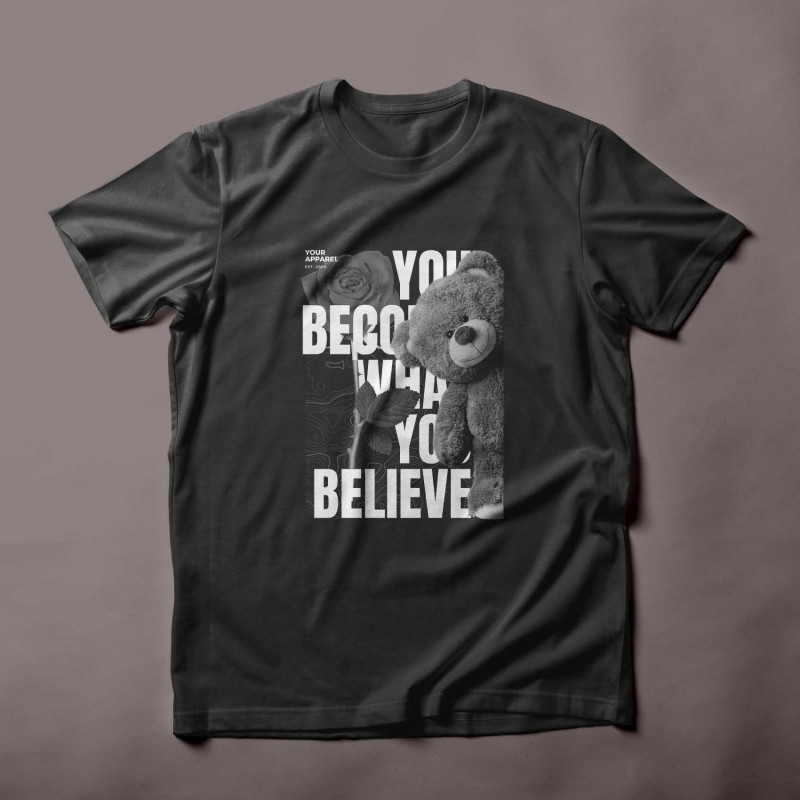 Quotes Bear Design T-shirt