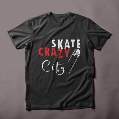 SKATE CRAZY CITY T-Shirt - Skateboard T-Shirt