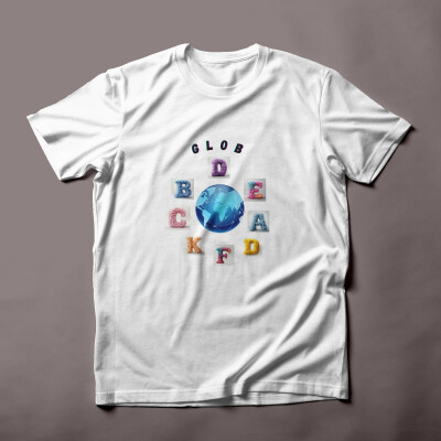 Floorball T-shirt''Glob''- A circle of letters for the names of countries