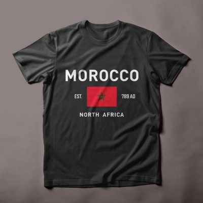 Morocco T-shirt, Moroccan Flag Sweater, North Africa Soft and Comfortable T-shirt