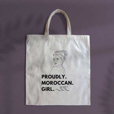 Tote bag Proudly Moroccan Girl- tote bag pour les filles marocain