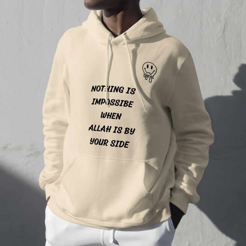 Nothing is impossibe when  Allah is by your side hoodie