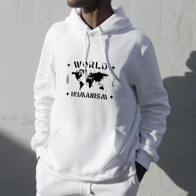 Hoodie Noir et Blanc Rétro Humanisme Mondial