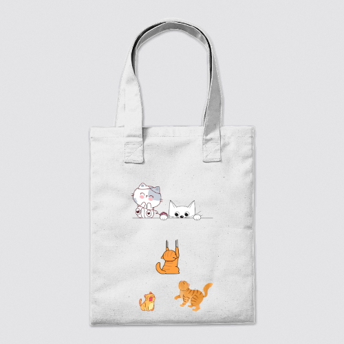 Adorable Cartoon Cat Tote Bag - Embrace the Playful Mischief with Funny Cat Scratch