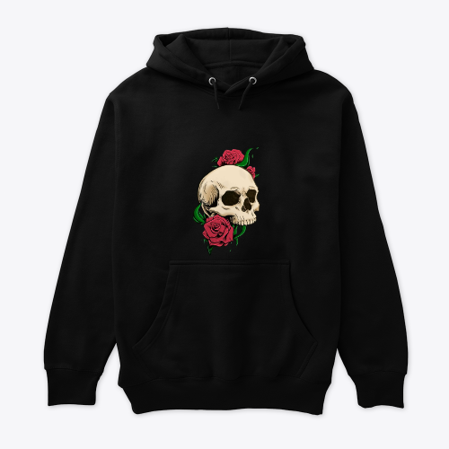 flowers skull hoodie