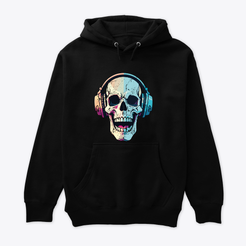 skull with headphone