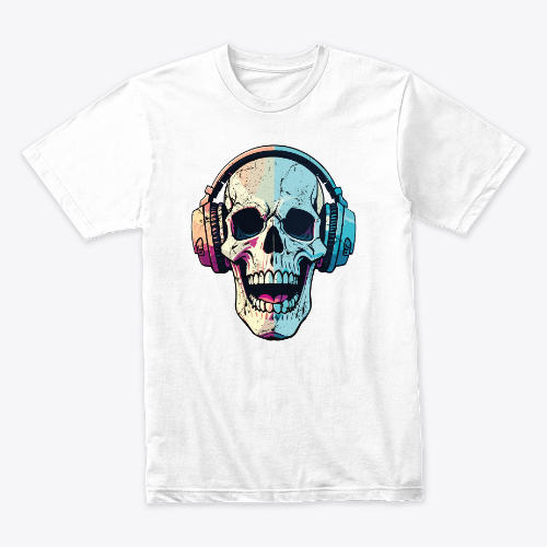 Skull with headphone