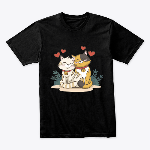 "Double the Love: Cat Marriage Celebration Tee"
