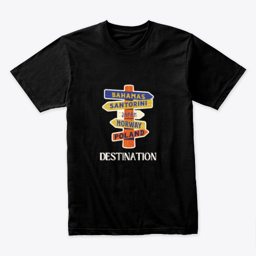 Black Modern Destination T-Shirt