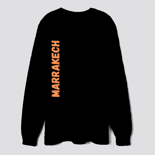 MARRAKECH Vertical Orange Text Sweatshirt