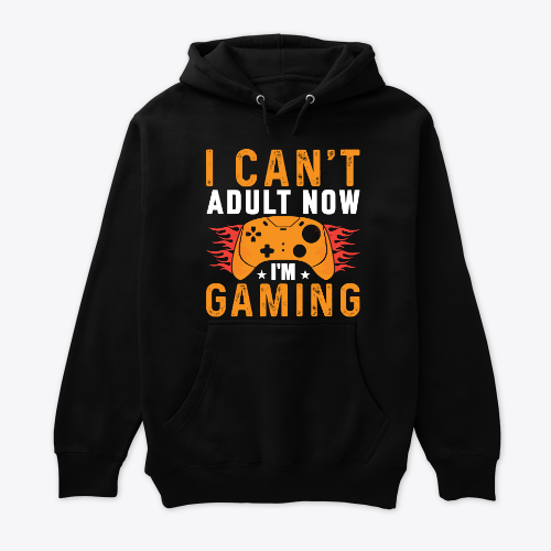 i can't adult now gaming shirt, great design for video gamer boys and girls
