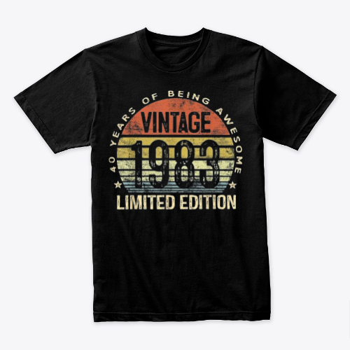 Vintage 1983 Limited Edition 40 Year Old Gifts 40th Birthday T-Shirt