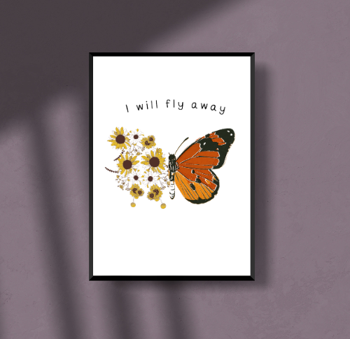 Poster A4 Iwill fly away
