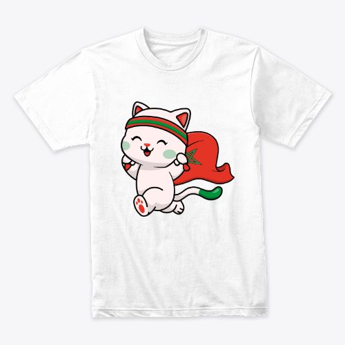 The Cute Morocco Soccer Fan Cat T-shirt
