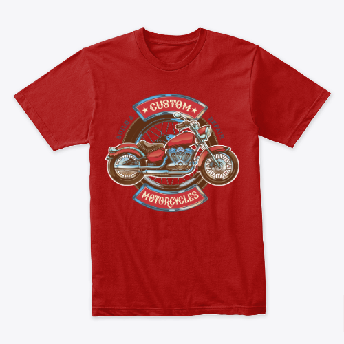 motorcycle, retro red