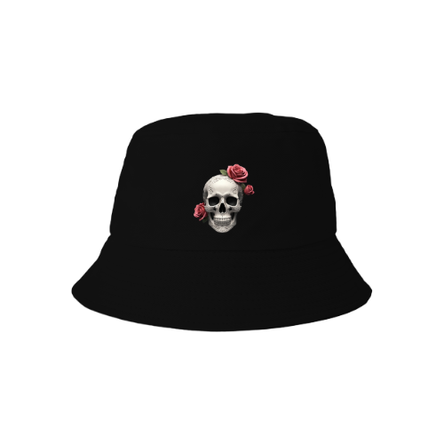 A skull Roses, Floral Skull ,squelette tête  - Bob hat
