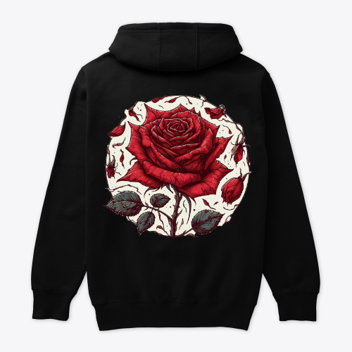 Retro, The Red Flower-Enigma , minimaliste rose - Hoodie