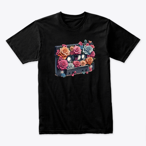 Vintage Melodies : Retro Music Cassette Filled with Colorful Flowers , Women and men, gift - Tshirt