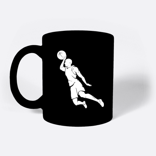 Black mug - basketball design