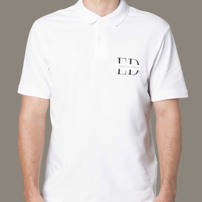 White and Black Minimalist Initial Typography t-shirts polo