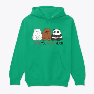 Love You Beary Much – Cute Bear Trio Illustration Capuche