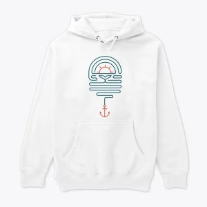 Minimalist Ocean Line Art Capuche
