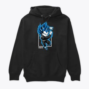 Blue Flame Vegeta – Anime Warrior in Action  Capuche