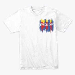 Barcelona Brushstroke Flag Art Tshirt