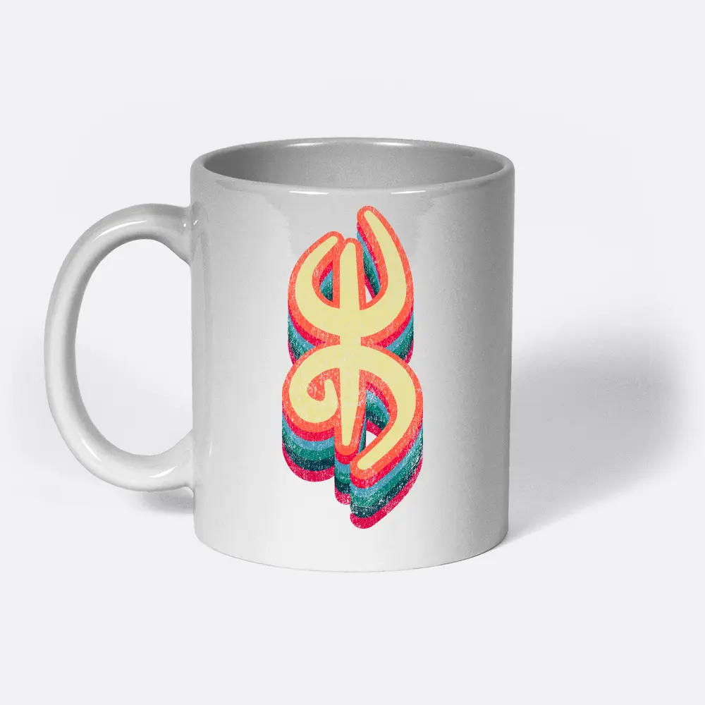 Distressed Amazigh Tifinagh Symbol - Colorful Berber Heritage