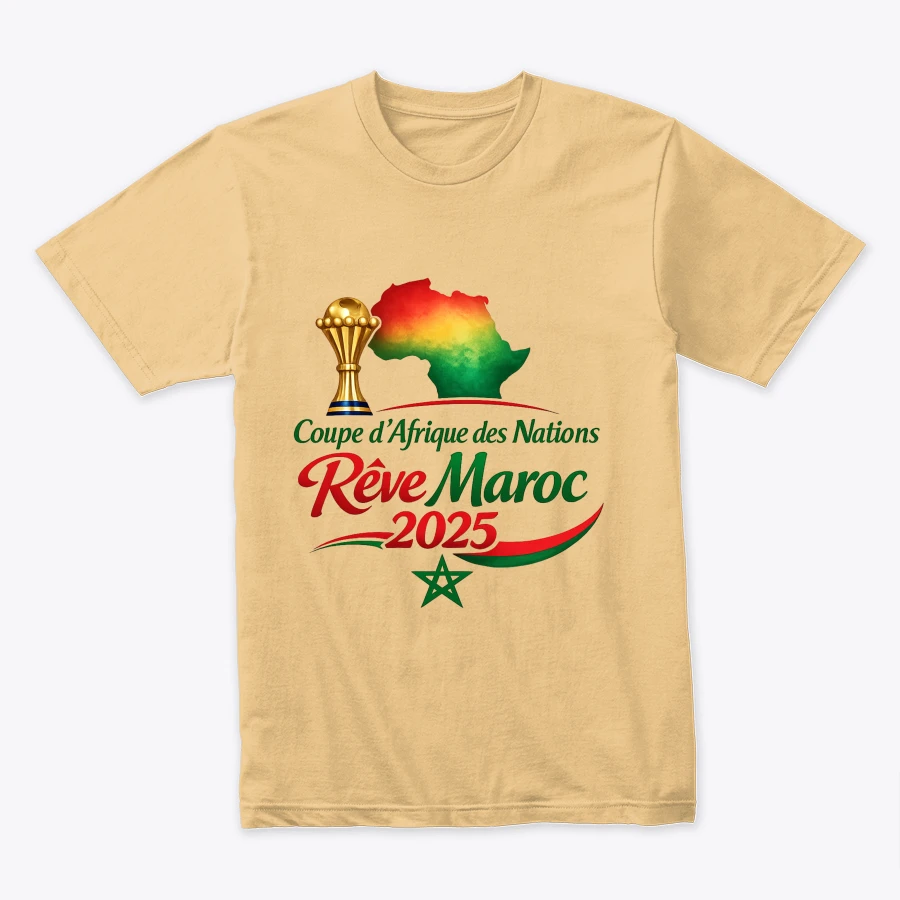 T-Shirt Lions de l’Atlas – CAN 2025تيشيرت أسود الأطلس – كأس إفريقيا