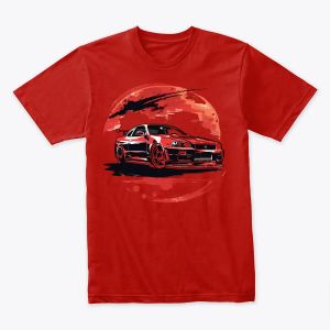 dynamic red sports car illustration