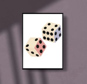 Color Pop Dice – Retro Game Vibe Poster A4
