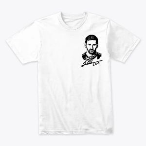 Leo Messi Line Art Portrait – Signature Edition Tshirt