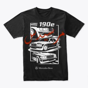 Mercedes 190e Vintage Car Enthusiast Tee 4