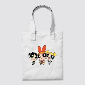 The Powerpuff Girls – Cute & Colorful Cartoon Trio Design Tote Bag